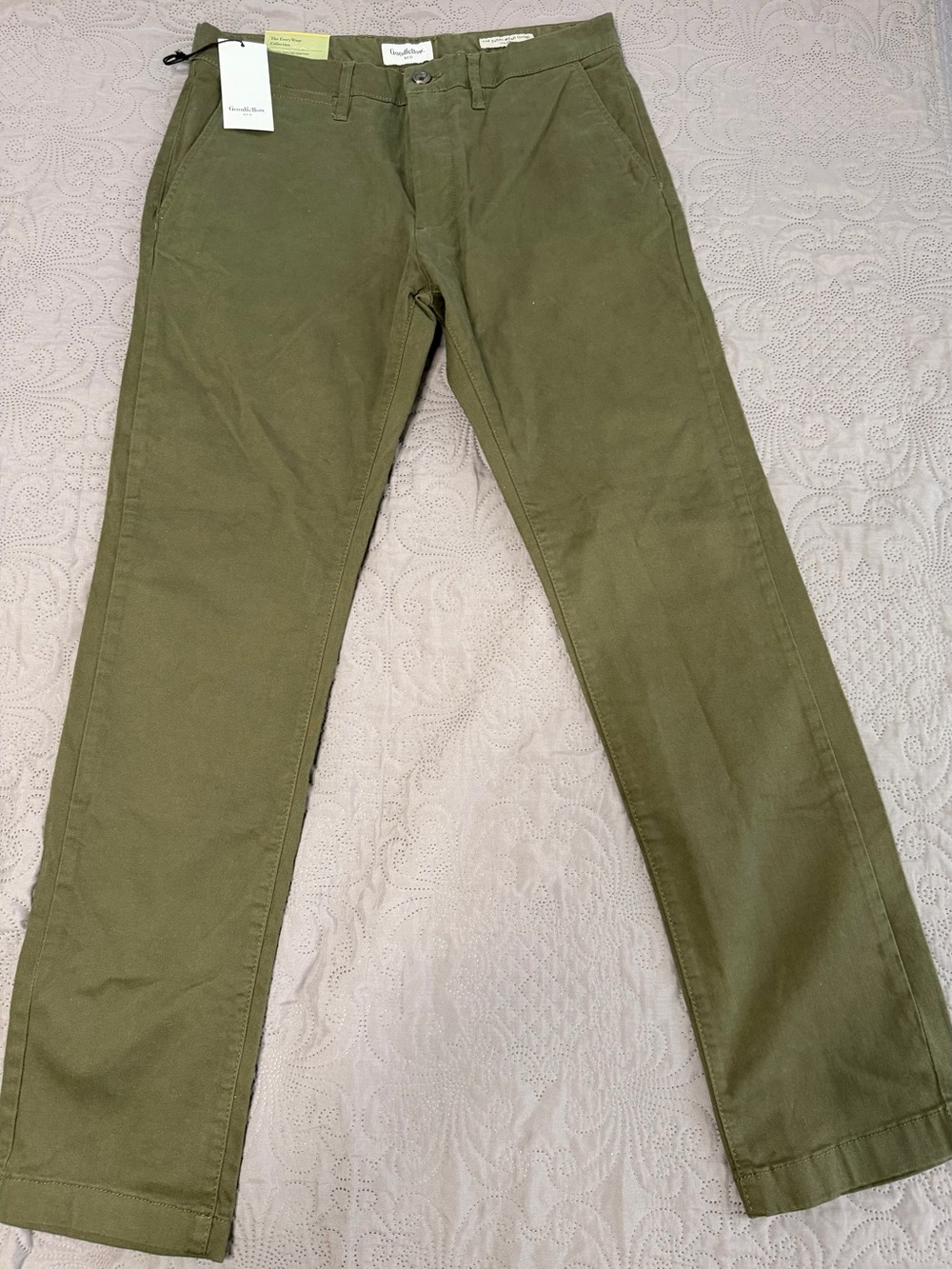 Goodfellow & Co Slim Fit Pants Mens The Every Wear Chino Green Size Actual 32x32